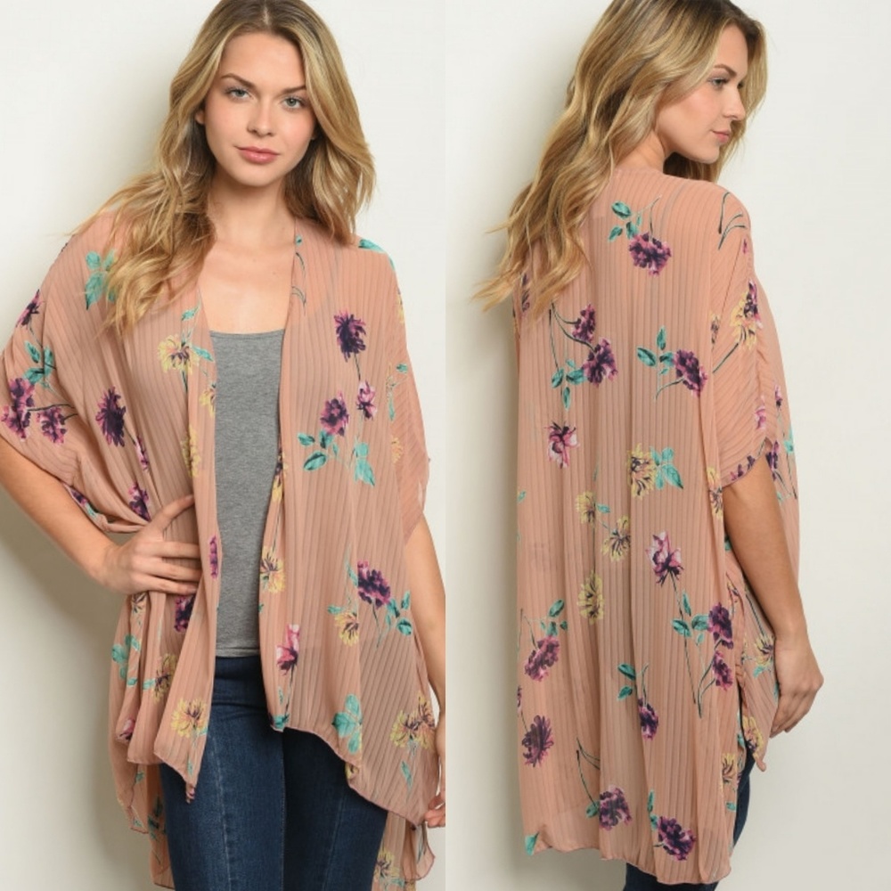 🎉HP Gorgeous mauve floral kimono - Picture 1 of 4